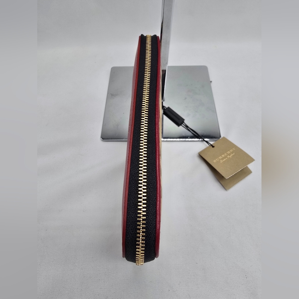 Burberry Red and Black Zip Wallet - Picture 3 of 5